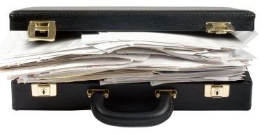 Overfilled briefcase